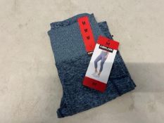 1 BRAND NEW KIRKLAND SIGNATURE LADIES BRUSHED CAPRI LEGGING WITH SIDE POCKETS IN OCEAN SIZE M RRP