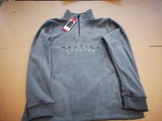 1 BRAND NEW NAUTICA SAILING 1/4 ZIP REGULAR FIT GREY FLEECE SIZE MEDIUM RRP Â£49.99