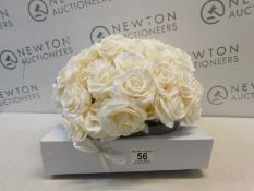 1 SET OF WHITE ROSES IN CERAMIC BOWL (BOWL IS CRACKED) RRP Â£39.99