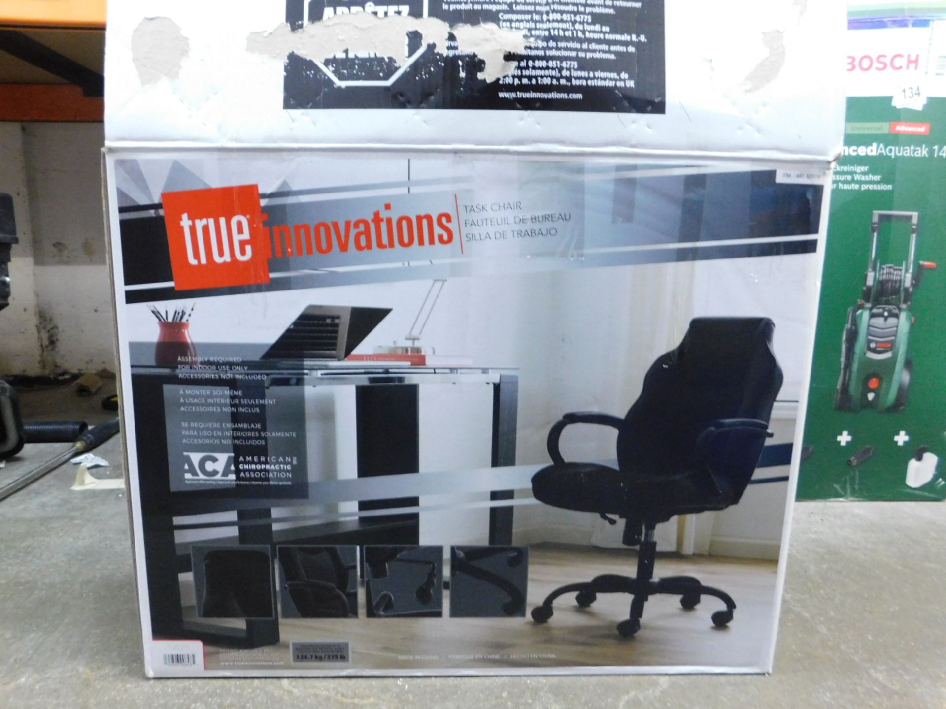 1 BOXED TRUE INNOVATIONS BLACK BONDED GAS LIFT TASK CHAIR RRP Â£149.99