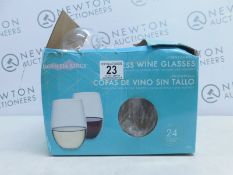 1 BOXED ARGENTIA RIDGE STEMLESS UNBREAKABLE WINE GLASSES