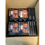 1 BRAND NEW BOXED DKNY WOMEN'S SEAMLESS RIB KNIT 4 PACK BIKINI BRIEF SIZE M RRP Â£24.99 (VARIOUS