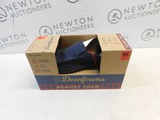 1 BRAND NEW BOXED PAIR OF DEARFOAMS MENS SIZE M MEMORY FOAM SLIPPERS RRP Â£34.99