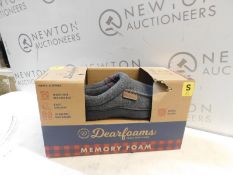 1 BRAND NEW BOXED PAIR OF DEARFOAMS MENS SIZE S MEMORY FOAM SLIPPERS RRP Â£34.99