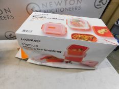 1 NEW BOXED LOCKNLOCK PREMIUM MICROWAVE CONTAINERS 4 PIECE SET RRP Â£34.99 (BOX DAMAGED)