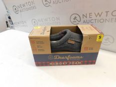 1 BRAND NEW BOXED PAIR OF DEARFOAMS MENS SIZE S MEMORY FOAM SLIPPERS RRP Â£34.99