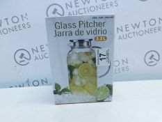 1 BOXED GLASS PITCHER 2.2L RRP Â£19 (CRACKED AT THE NECK)