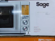 1 BOXED SAGE 32 LITRE 1100W THE COMBI WAVE 3 IN 1 MICROWAVE IN BLACK STAINLESS STEEL