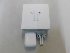 1 BOXED APPLE AIRPODS WITH CHARGING CASE MODEL MV7N2ZM/A RRP Â£139.99 (POWER ON WORKING)