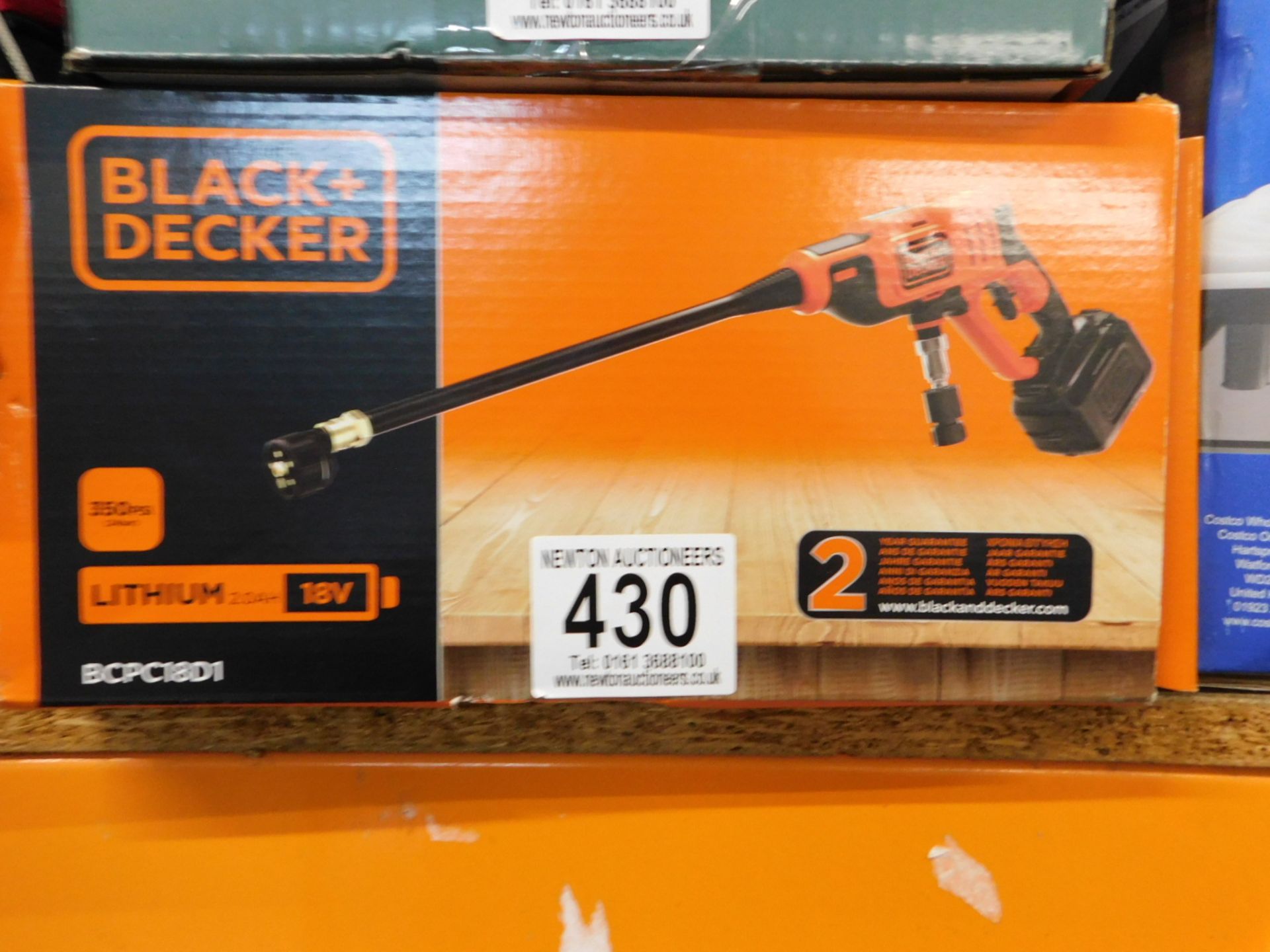 1 BOXED BLACK+DECKER 18V PRESSURE CLEANER WITH 2AH BATTERY & 1A CHARGER RRP Â£149