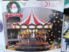 1 BOXED 17 INCH (44CM) DELUXE CHRISTMAS CAROUSEL TABLE TOP ORNAMENT WITH LED LIGHTS & SOUNDS RRP Â£