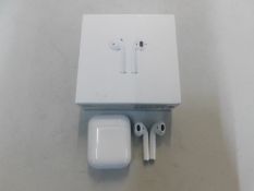 1 BOXED APPLE AIRPODS WITH CHARGING CASE MODEL MV7N2ZM/A RRP Â£139.99 (POWER ON WORKING)