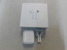 1 BOXED APPLE AIRPODS WITH CHARGING CASE MODEL MV7N2ZM/A RRP Â£139.99 (POWER ON WORKING)