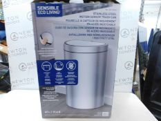 1 BOXED EKO SEMI-ROUND 47L STAINLESS STEEL MOTION SENSOR BIN RRP Â£69