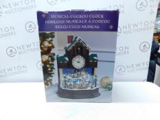 1 BOXED 16.5 INCH (42CM) MUSICAL CHRISTMAS CUCKOO CLOCK TABLETOP ORNAMENT WITH LED LIGHTS & SOUNDS
