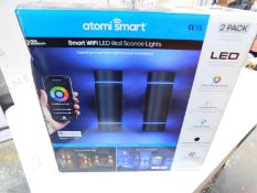 1 BOXED SET OF 2 ATOMI SMART WIFI WALL LIGHTS RRP Â£149