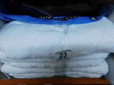 1 PACKED SET OF 6 COTTON WHITE BATH TOWELS RRP Â£49