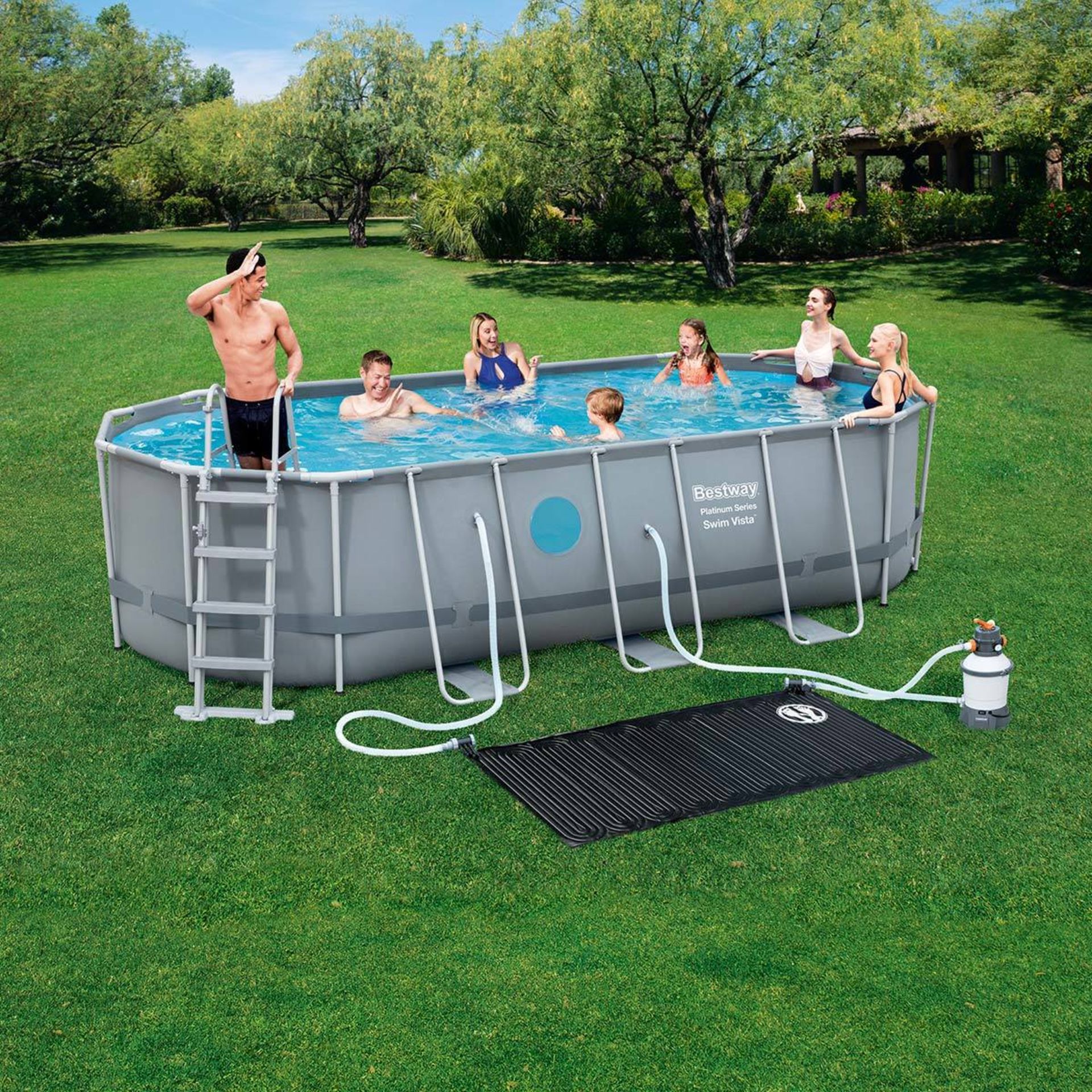 1 BESTWAY 18FT X 9FT STEEL OVAL FRAME POOL RRP Â£529.99 (GENERIC IMAGE GUIDE)