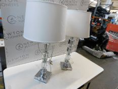 1 PAIR OF SYDNEE CRYSTAL CUBE TABLE LAMPS RRP Â£49