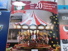 1 BOXED 17 INCH (44CM) DELUXE CHRISTMAS CAROUSEL TABLE TOP ORNAMENT WITH LED LIGHTS & SOUNDS RRP Â£