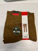 1 BRAND NEW PAIR OF MENS JACHS NEW YORK BOWIE CHINO MID-RISE SLIM-STRAIGHT LEG TROUSERS SIZE 34X30