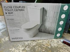 1 BOXED TAVISTOCK CLOSE COUPLED TOILET, CISTERN AND SEAT RRP Â£599