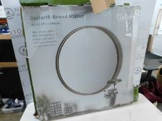 1 BOXED BRUSHED METAL EFFECT ROUND MIRROR 80CM RRP Â£49