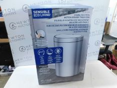 1 BOXED EKO SEMI-ROUND 47L STAINLESS STEEL MOTION SENSOR BIN RRP Â£69