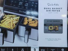 1 BOXED SUR LA TABLE DUAL BASKET AIR FRYER, 7.6L RRP Â£129