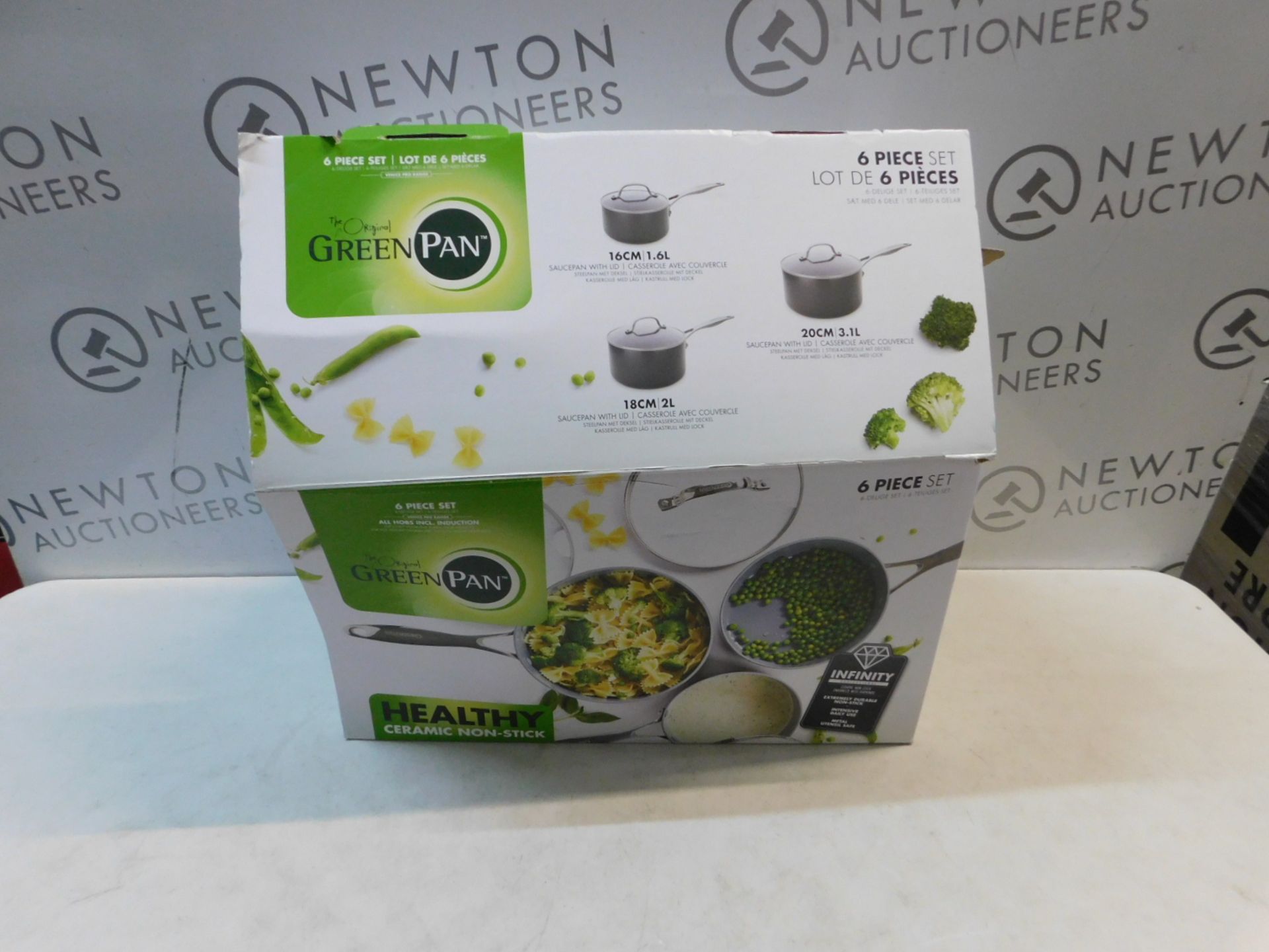 1 BOXED THE ORIGINAL GREEN PAN 6 PIECE PAN SET RRP Â£139.99