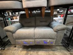 1 GILMAN CREEK JUSTIN GREY FABRIC POWER RECLINING 2 SEATER SOFA RRP Â£999 (EXCELLENT CONDITION)