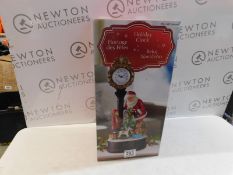 1 BOXED 20 INCH (51 CM) CHRISTMAS CLOCK WITH SANTA AND LED TREE RRP Â£59