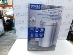 1 BOXED EKO SEMI-ROUND 47L STAINLESS STEEL MOTION SENSOR BIN RRP Â£69