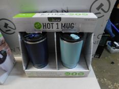 1 BOXED SET OF 2 REDUCE REUSABLE 24 OZ HOT1 COFFEE MUGS WITH LID AND HANDLE RRP Â£34.99