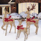 1 BOXED 72 INCH (1.8M) INDOOR/OUTDOOR CHRISTMAS REINDEER FAMILY WITH LED LIGHTS RRP Â£249