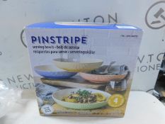 1 BOXED OVER AND BACK 4 PINSTRIPE SERVING BOWLS RRP Â£29.99