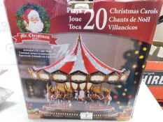 1 BOXED 17 INCH (44CM) DELUXE CHRISTMAS CAROUSEL TABLE TOP ORNAMENT WITH LED LIGHTS & SOUNDS RRP Â£