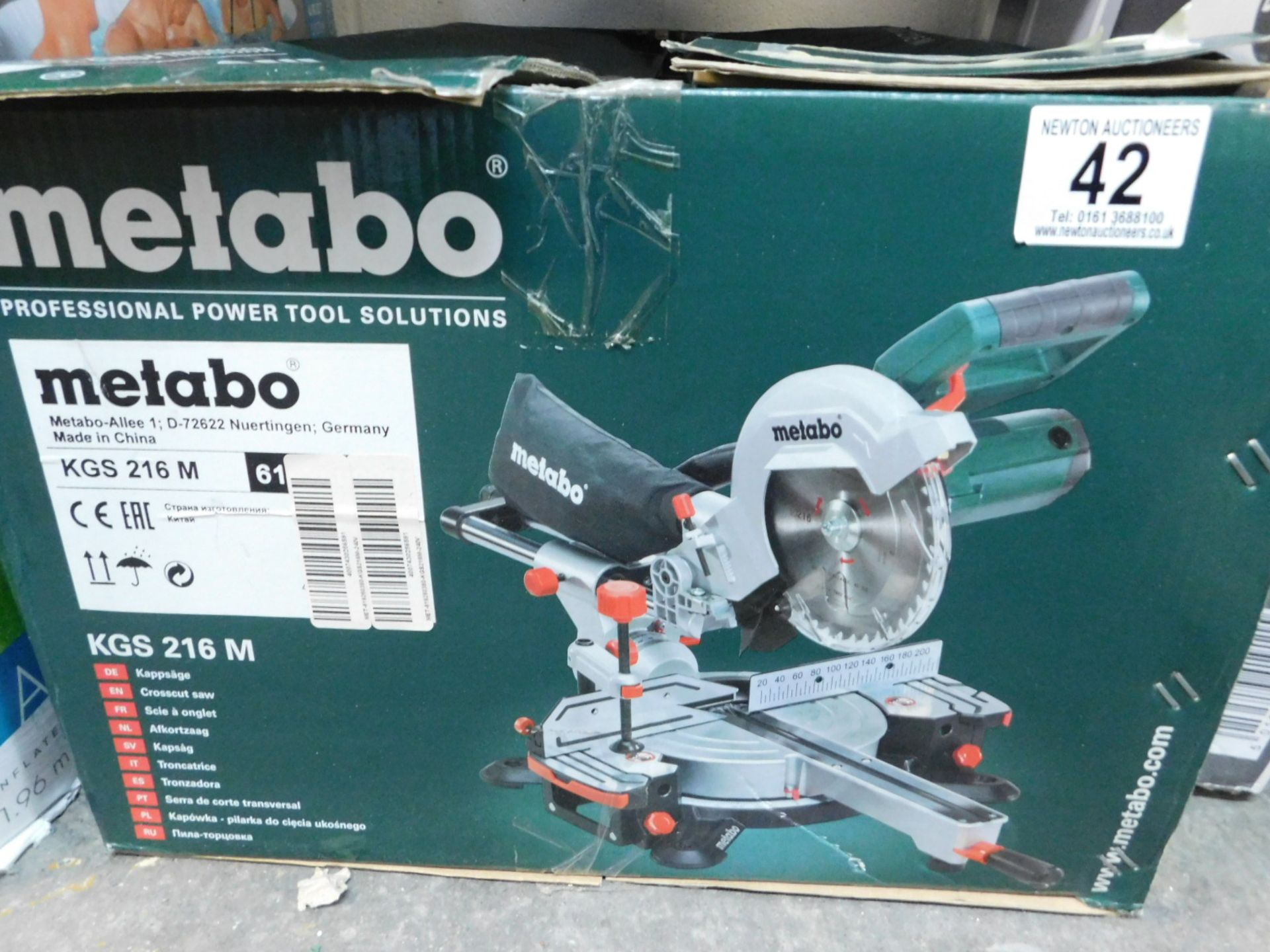 1 BOXED METABO KGS216M CROSS CUT SAW WITH LASER RRP Â£199.99