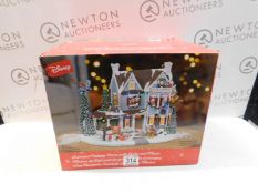 1 BOXED DISNEY 11.7 INCH (29.8CM) ANIMATED CHRISTMAS HOLIDAY HOUSE TABLE TOP ORNAMENT WITH LED