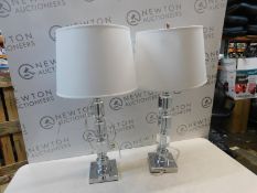 1 PAIR OF SYDNEE CRYSTAL CUBE TABLE LAMPS RRP Â£49