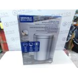 1 BOXED EKO SEMI-ROUND 47L STAINLESS STEEL MOTION SENSOR BIN RRP Â£69