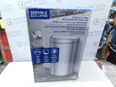 1 BOXED EKO SEMI-ROUND 47L STAINLESS STEEL MOTION SENSOR BIN RRP Â£69