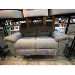 1 GILMAN CREEK JUSTIN GREY FABRIC POWER RECLINING 2 SEATER SOFA RRP Â£999 (EXCELLENT CONDITION)
