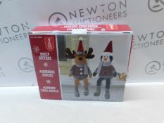 1 BOXED 20 INCH (51CM) CHRISTMAS REINDEER & PENGUIN SHELF SITTERS RRP Â£19