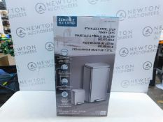 1 BOXED EKO STAINLESS STEEL 30L PEDAL BIN & 5.2L PEDAL BIN RRP Â£49