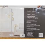 1 BOXED BRIDGEPORT DESIGNS FLOOR LAMP 3 ARM METAL BASE WITH GISELE CRYSTAL RRP Â£129.99