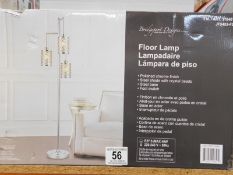 1 BOXED BRIDGEPORT DESIGNS FLOOR LAMP 3 ARM METAL BASE WITH GISELE CRYSTAL RRP Â£129.99