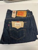 1 BRAND NEW PAIR OF MENS LEVIS 501 ORIGINAL STRAIGHT LEG JEANS SIZE 36X32 RRP Â£89