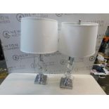1 PAIR OF SYDNEE CRYSTAL CUBE TABLE LAMPS RRP Â£49