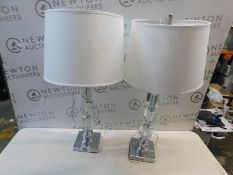 1 PAIR OF SYDNEE CRYSTAL CUBE TABLE LAMPS RRP Â£49